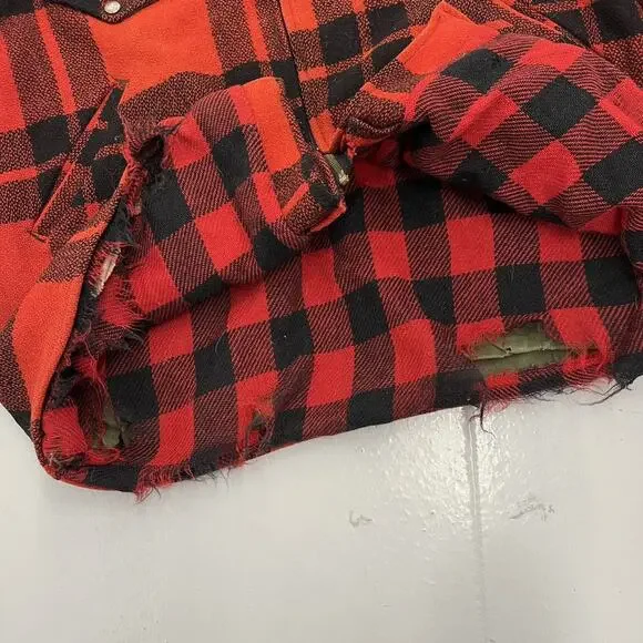 Vintage 40s Sportclad Red/Black Buffalo Check Wool Coat - Picture 4 of 6